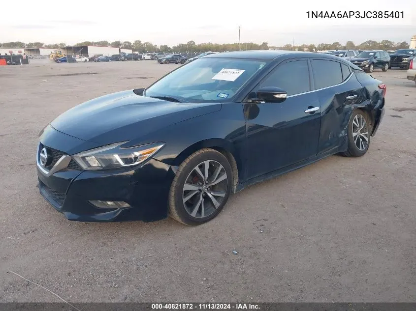 2018 Nissan Maxima Sv VIN: 1N4AA6AP3JC385401 Lot: 40821872