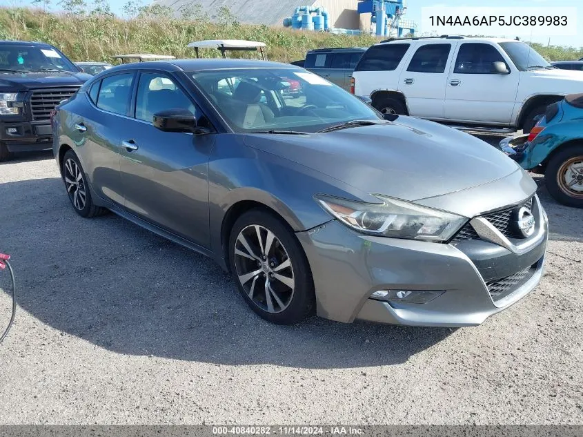 2018 Nissan Maxima 3.5 S VIN: 1N4AA6AP5JC389983 Lot: 40840282