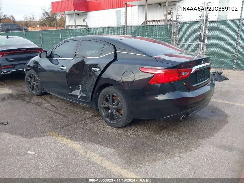 2018 Nissan Maxima 3.5 Sv VIN: 1N4AA6AP2JC389102 Lot: 40853929