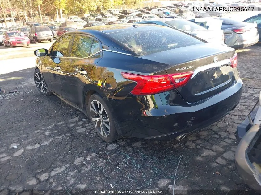 2018 Nissan Maxima 3.5 S VIN: 1N4AA6AP8JC395647 Lot: 40920535