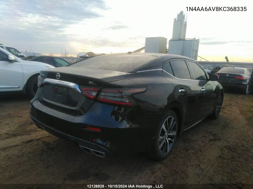 2019 Nissan Maxima VIN: 1N4AA6AV8KC368335 Lot: 12126928