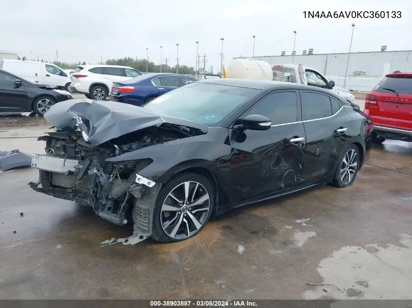 2019 Nissan Maxima 3.5 Sv VIN: 1N4AA6AV0KC360133 Lot: 38903887