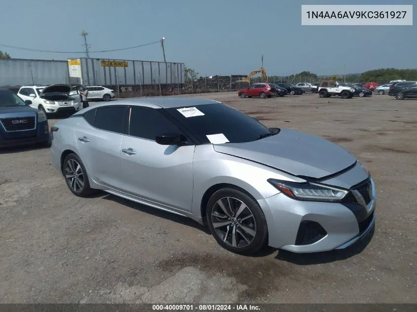 2019 Nissan Maxima 3.5 S VIN: 1N4AA6AV9KC361927 Lot: 40009701