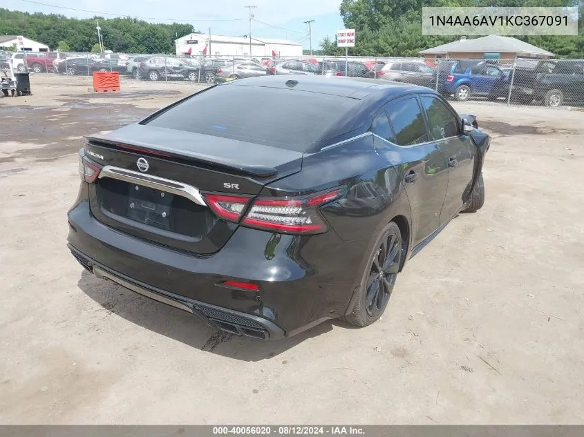 2019 Nissan Maxima 3.5 Sr VIN: 1N4AA6AV1KC367091 Lot: 40056020