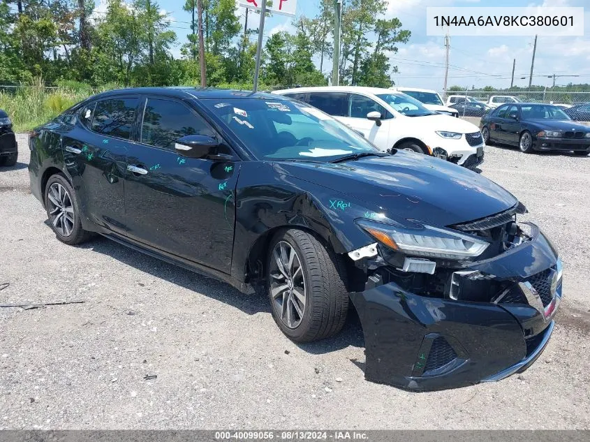 2019 Nissan Maxima 3.5 Sv VIN: 1N4AA6AV8KC380601 Lot: 40099056