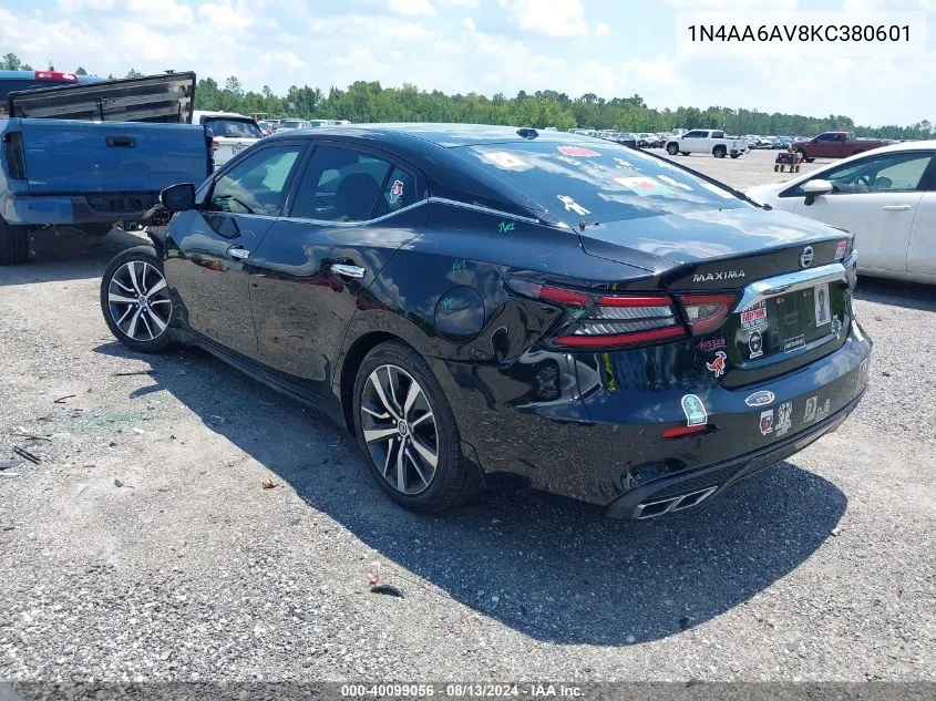 2019 Nissan Maxima 3.5 Sv VIN: 1N4AA6AV8KC380601 Lot: 40099056