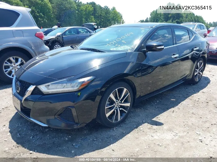 1N4AA6AV2KC365415 2019 Nissan Maxima 3.5 Sv