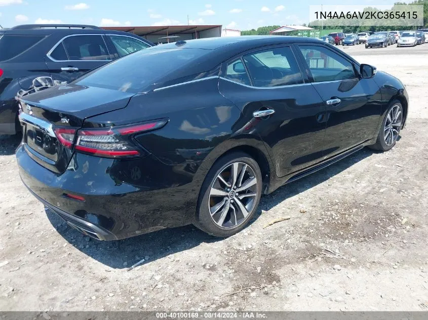 1N4AA6AV2KC365415 2019 Nissan Maxima 3.5 Sv