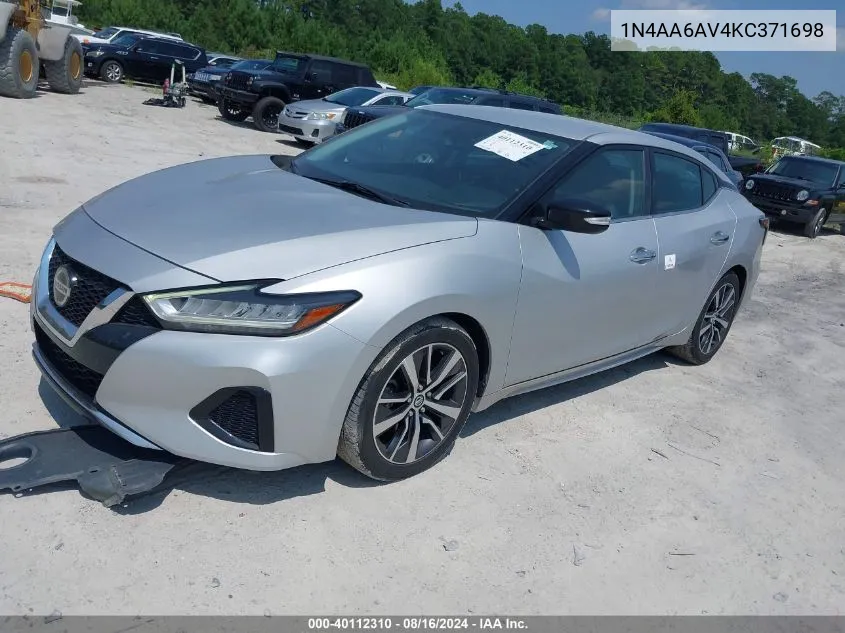 2019 Nissan Maxima S/Sl/Sr/Sv/Platinum VIN: 1N4AA6AV4KC371698 Lot: 40112310