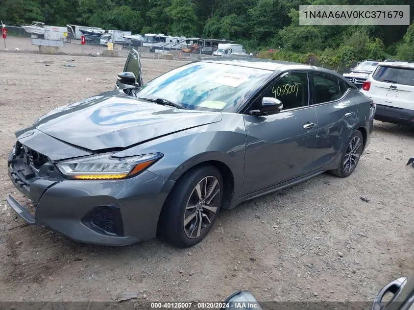 2019 Nissan Maxima 3.5 Sv VIN: 1N4AA6AV0KC371679 Lot: 40125007