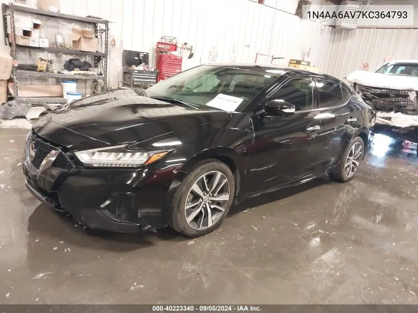 2019 Nissan Maxima 3.5 Sv VIN: 1N4AA6AV7KC364793 Lot: 40223340