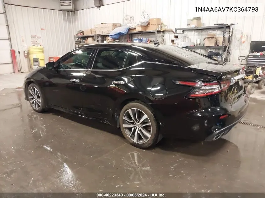 2019 Nissan Maxima 3.5 Sv VIN: 1N4AA6AV7KC364793 Lot: 40223340