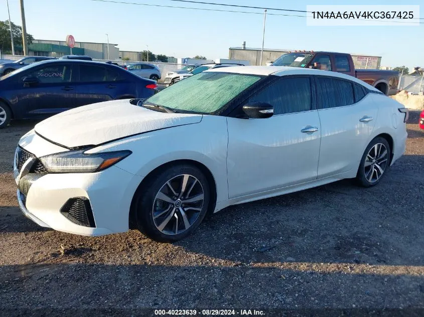 2019 Nissan Maxima 3.5 Sv VIN: 1N4AA6AV4KC367425 Lot: 40223639