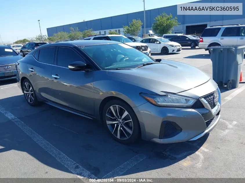 2019 Nissan Maxima 3.5 Sv VIN: 1N4AA6AV5KC360595 Lot: 40255104