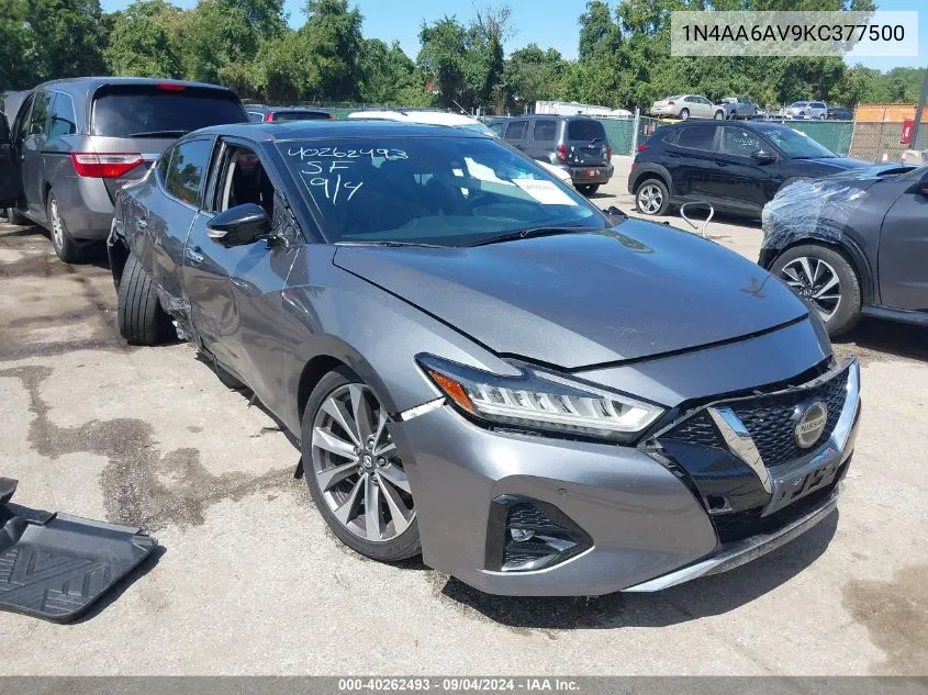 2019 Nissan Maxima 3.5 Platinum VIN: 1N4AA6AV9KC377500 Lot: 40262493