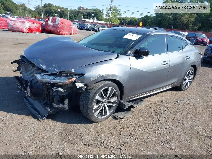 1N4AA6AV7KC361795 2019 Nissan Maxima 3.5 S