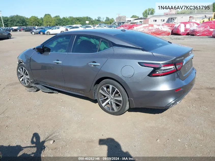 1N4AA6AV7KC361795 2019 Nissan Maxima 3.5 S