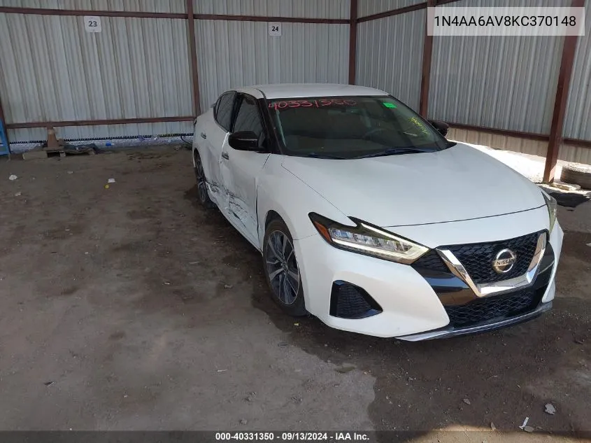 2019 Nissan Maxima S/Sl/Sr/Sv/Platinum VIN: 1N4AA6AV8KC370148 Lot: 40331350