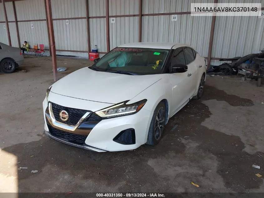 2019 Nissan Maxima S/Sl/Sr/Sv/Platinum VIN: 1N4AA6AV8KC370148 Lot: 40331350