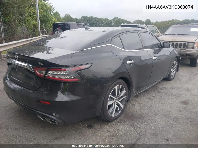 2019 Nissan Maxima 3.5 Sl VIN: 1N4AA6AV3KC363074 Lot: 40341939