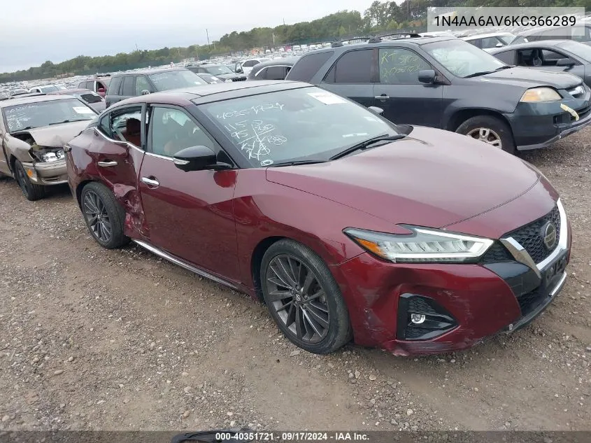 2019 Nissan Maxima S/Sl/Sr/Sv/Platinum VIN: 1N4AA6AV6KC366289 Lot: 40351721