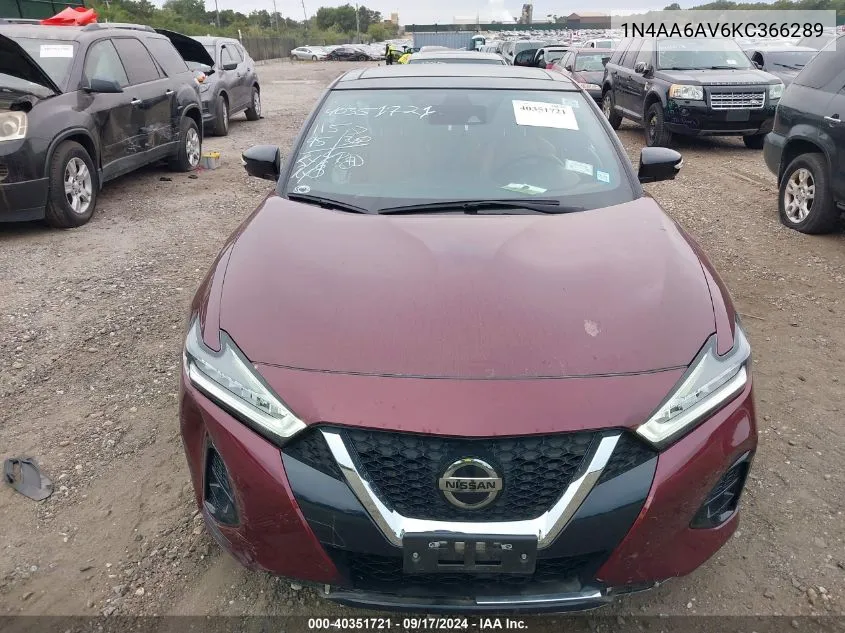 1N4AA6AV6KC366289 2019 Nissan Maxima S/Sl/Sr/Sv/Platinum