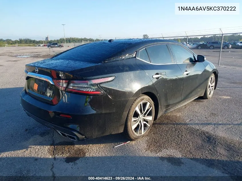 2019 Nissan Maxima 3.5 Sl VIN: 1N4AA6AV5KC370222 Lot: 40414623