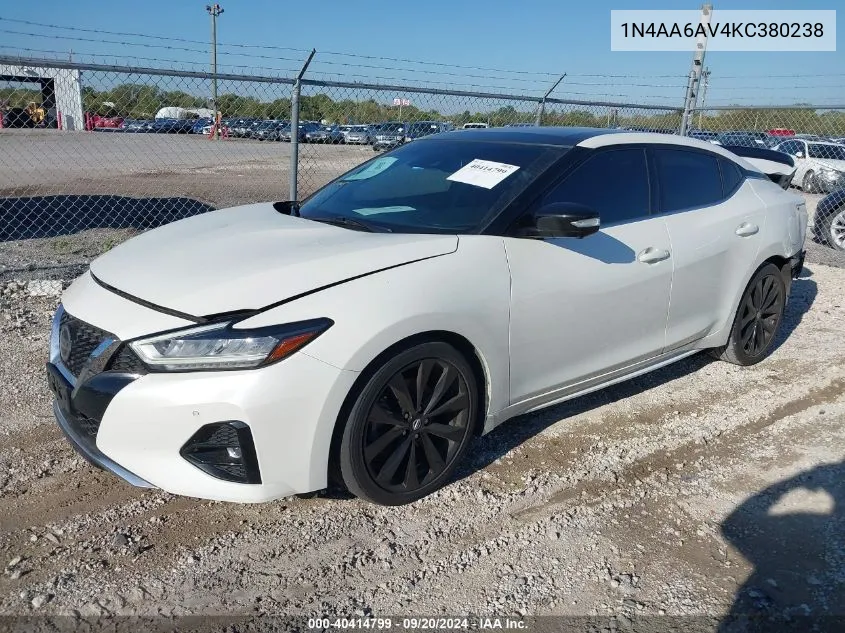 2019 Nissan Maxima 3.5 Sr VIN: 1N4AA6AV4KC380238 Lot: 40414799