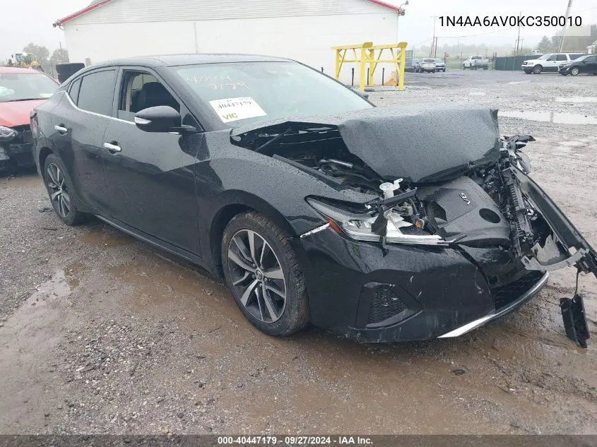 1N4AA6AV0KC350010 2019 Nissan Maxima S/Sl/Sr/Sv/Platinum