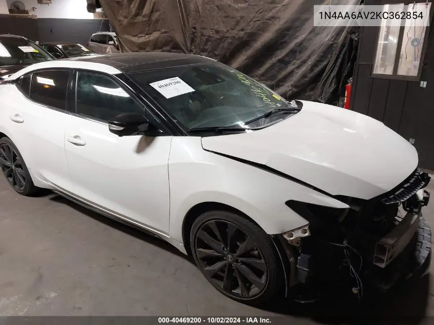 1N4AA6AV2KC362854 2019 Nissan Maxima 3.5 Sr