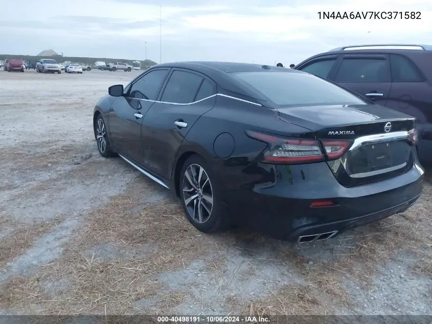 2019 Nissan Maxima S/Sl/Sr/Sv/Platinum VIN: 1N4AA6AV7KC371582 Lot: 40498191