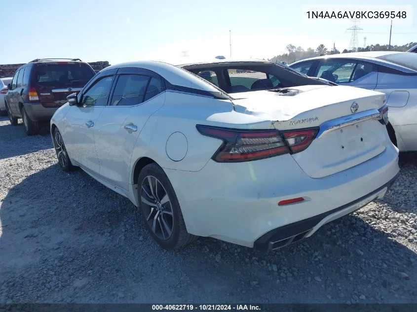 2019 Nissan Maxima 3.5 Sv VIN: 1N4AA6AV8KC369548 Lot: 40622719