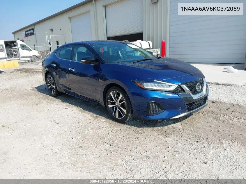 2019 Nissan Maxima 3.5 Sv VIN: 1N4AA6AV6KC372089 Lot: 40722056