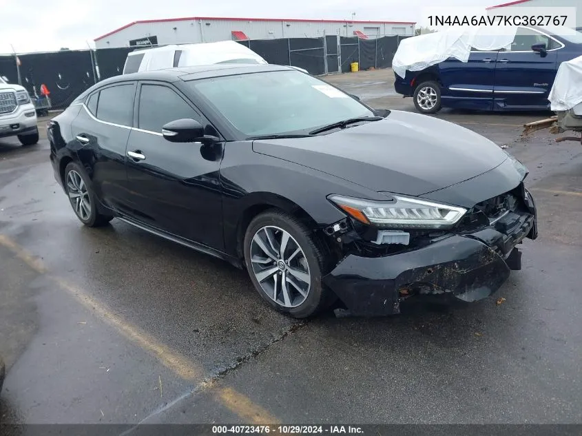 2019 Nissan Maxima 3.5 Sl VIN: 1N4AA6AV7KC362767 Lot: 40723476