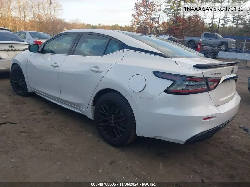 2019 Nissan Maxima 3.5 Sr VIN: 1N4AA6AV5KC379180 Lot: 40788606