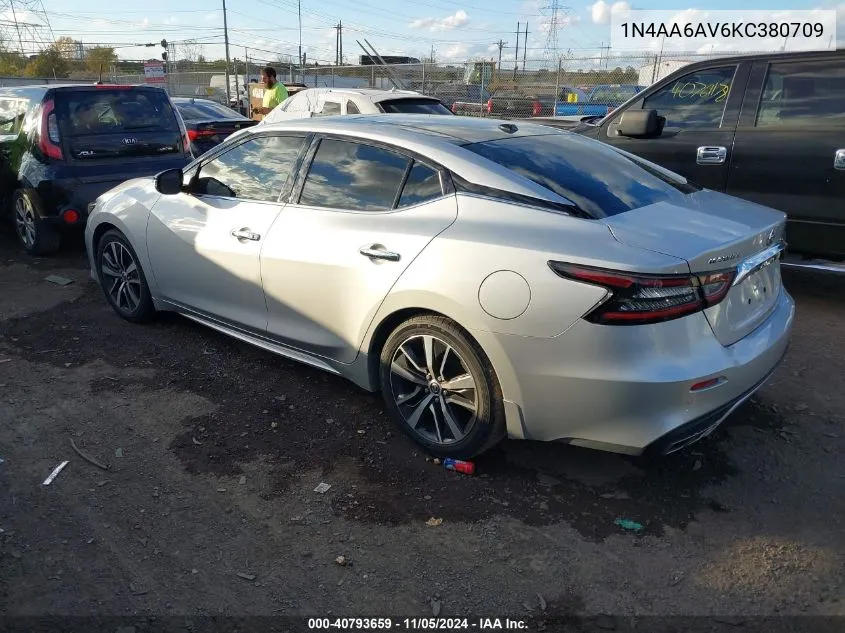 2019 Nissan Maxima 3.5 Sl VIN: 1N4AA6AV6KC380709 Lot: 40793659