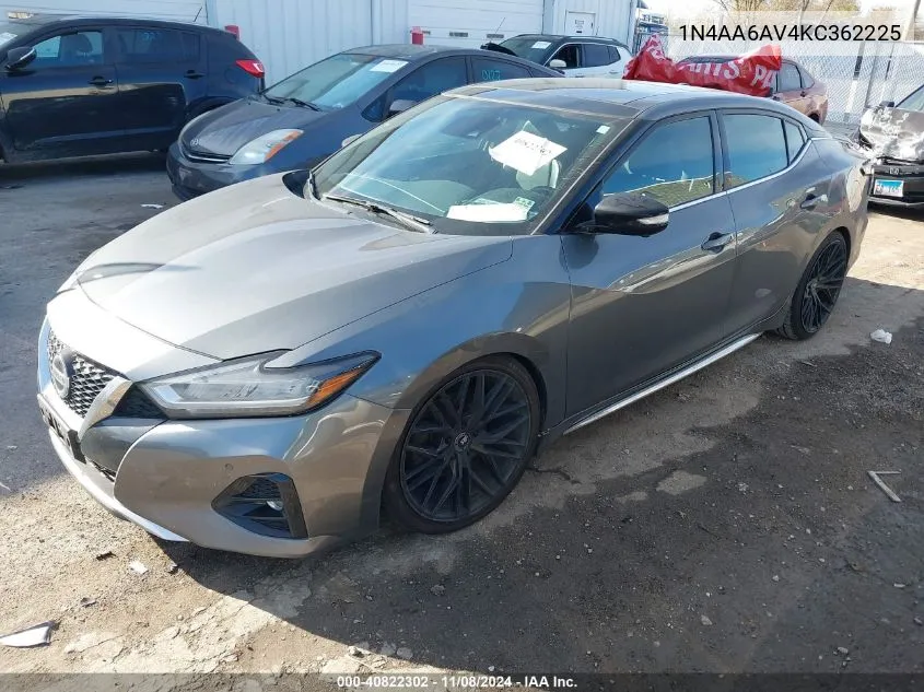 2019 Nissan Maxima 3.5 Sr VIN: 1N4AA6AV4KC362225 Lot: 40822302