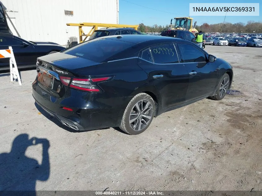 1N4AA6AV5KC369331 2019 Nissan Maxima 3.5 Sv