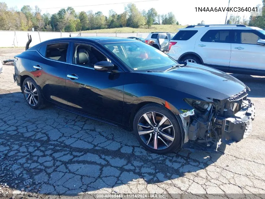 2019 Nissan Maxima 3.5 Sl VIN: 1N4AA6AV4KC364041 Lot: 40869443