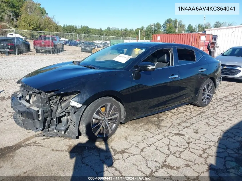 2019 Nissan Maxima 3.5 Sl VIN: 1N4AA6AV4KC364041 Lot: 40869443