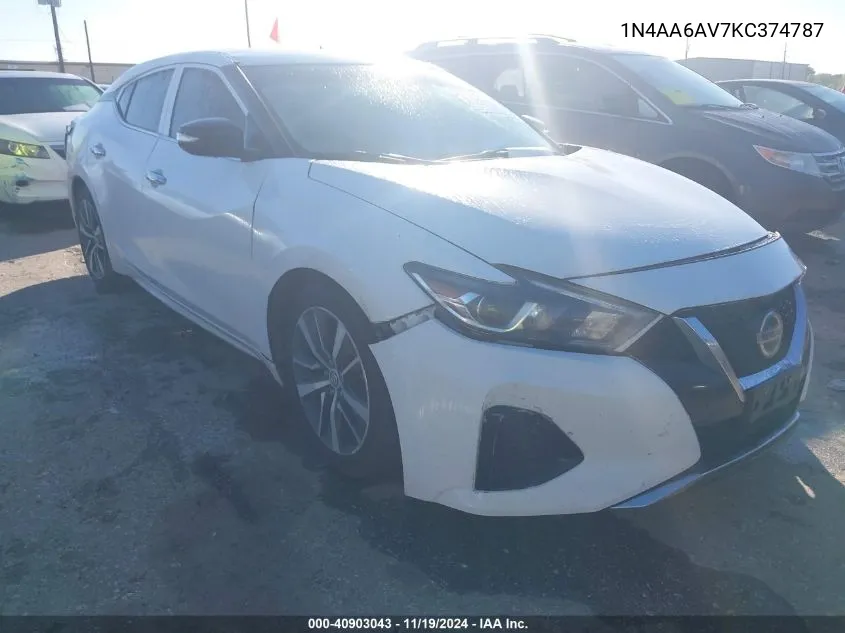 2019 Nissan Maxima 3.5 Sv VIN: 1N4AA6AV7KC374787 Lot: 40903043