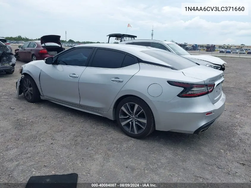 2020 Nissan Maxima Sv Xtronic Cvt VIN: 1N4AA6CV3LC371660 Lot: 40084087