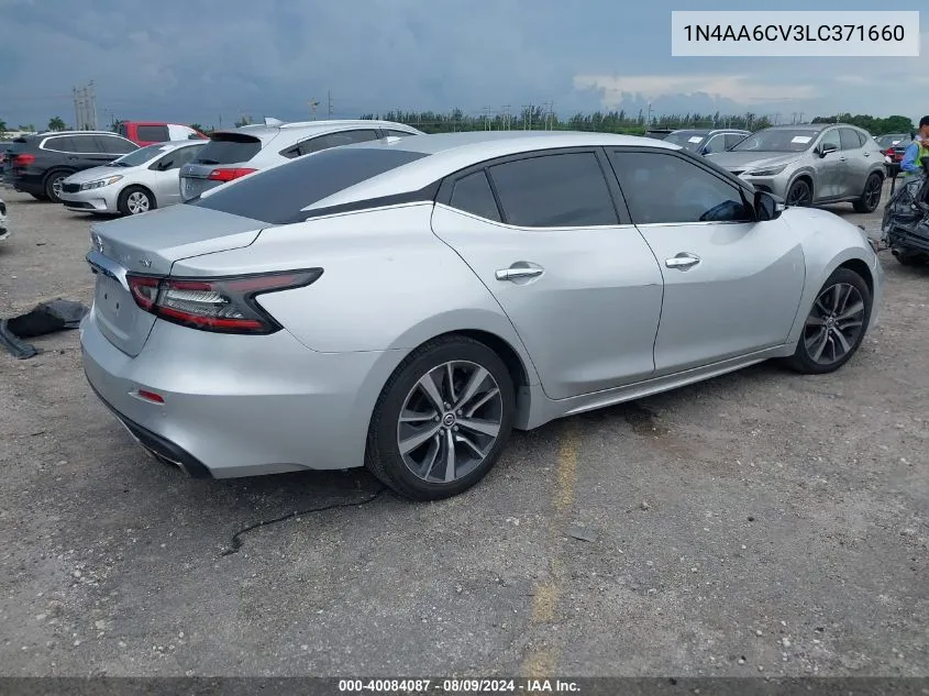 2020 Nissan Maxima Sv Xtronic Cvt VIN: 1N4AA6CV3LC371660 Lot: 40084087