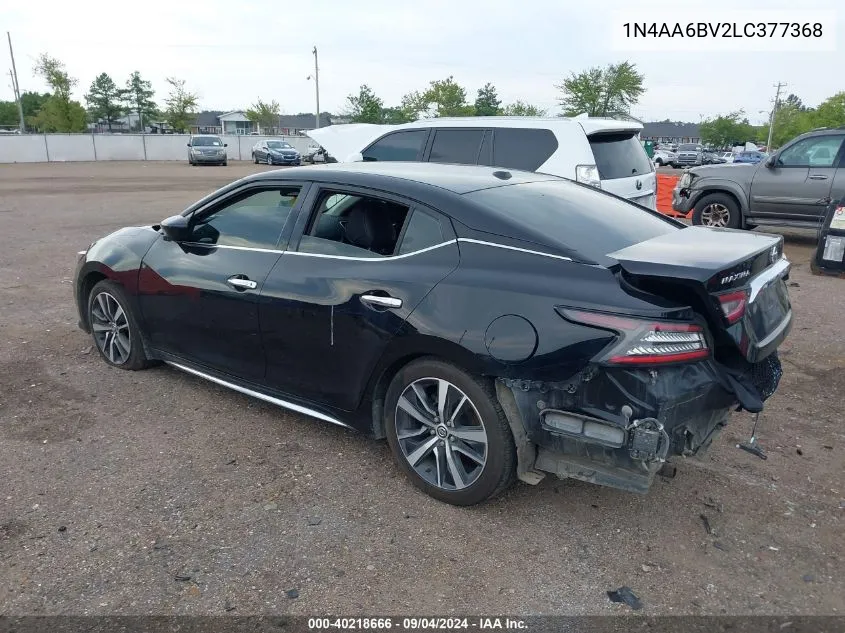 2020 Nissan Maxima S Xtronic Cvt VIN: 1N4AA6BV2LC377368 Lot: 40218666