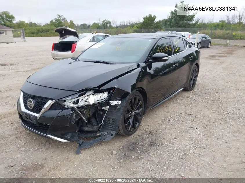 2020 Nissan Maxima Sr Xtronic Cvt VIN: 1N4AA6EV8LC381341 Lot: 40221626