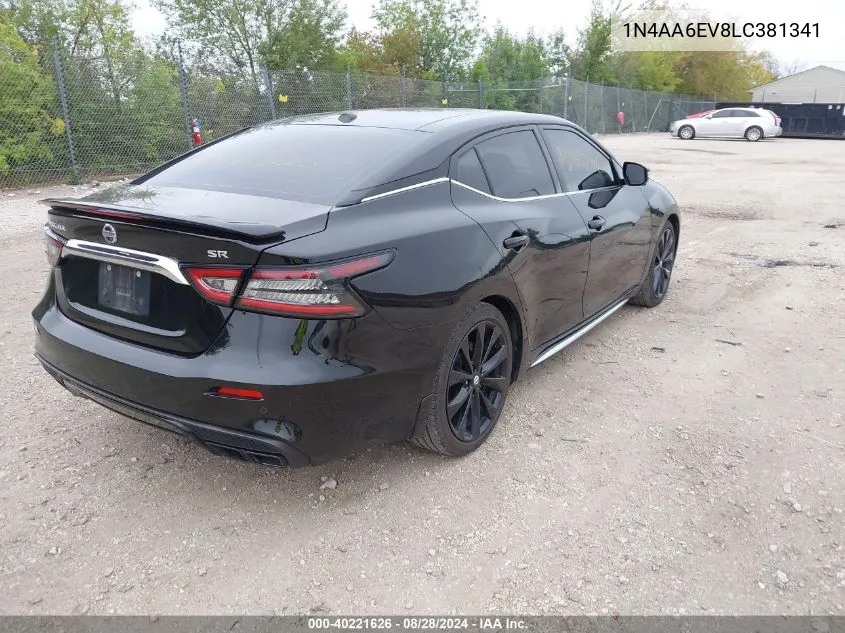 2020 Nissan Maxima Sr Xtronic Cvt VIN: 1N4AA6EV8LC381341 Lot: 40221626