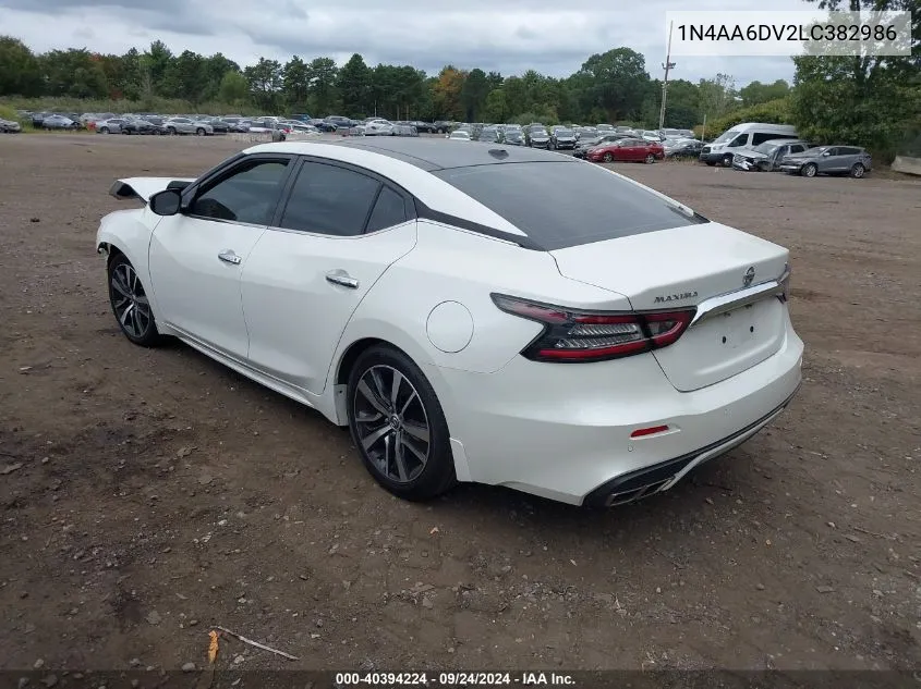 2020 Nissan Maxima Sl Xtronic Cvt VIN: 1N4AA6DV2LC382986 Lot: 40394224