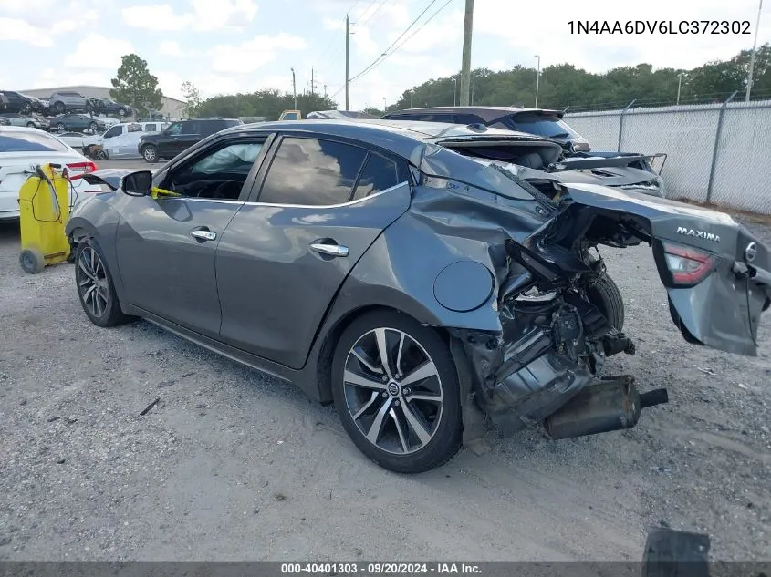 2020 Nissan Maxima Sl Xtronic Cvt VIN: 1N4AA6DV6LC372302 Lot: 40401303