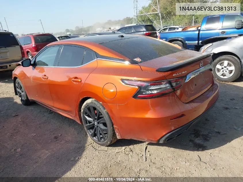 2020 Nissan Maxima Sr Xtronic Cvt VIN: 1N4AA6EV3LC381313 Lot: 40451578