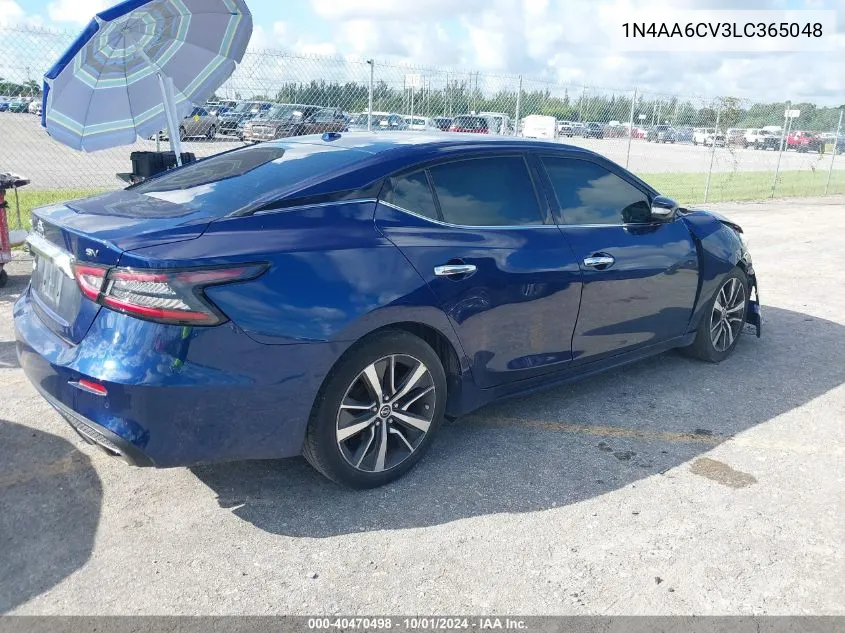 2020 Nissan Maxima Sv VIN: 1N4AA6CV3LC365048 Lot: 40470498